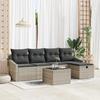 VidaXL 6-piece Garden Sofa Set with Cushions Light Grey Poly Rattan 3360603