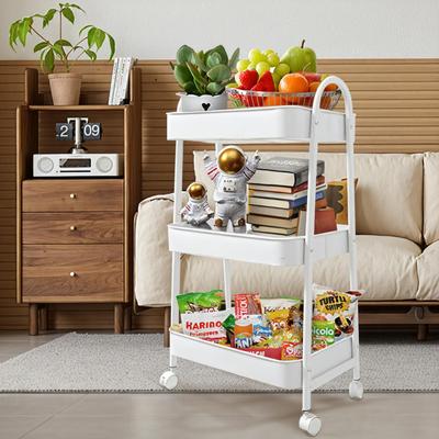 Chariot de cuisine à roulettes en alliage fin pour petits objets, rangement pour bouteilles en plastique à côté du réfrigérateur, rangement pour salle de bain, 3 niveaux, 4 niveaux