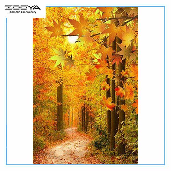 

ZOOYA 3D Алмазная вышивка Картина Вышивка крестом Круглый горный хрусталь Картина Пейзаж