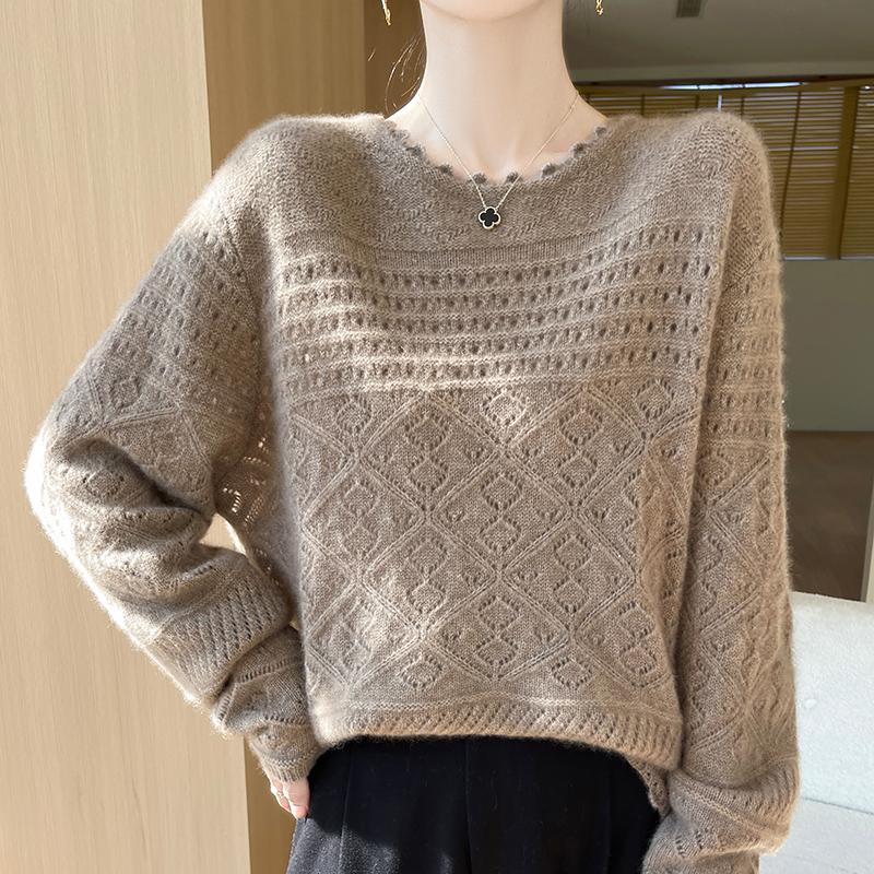 Women's Cashmere Sweater Qinghe Cashmere 30% Cashmere 70% Wool Autumn and Winter Cashmere Pullover Hand-woven Soft and Warm