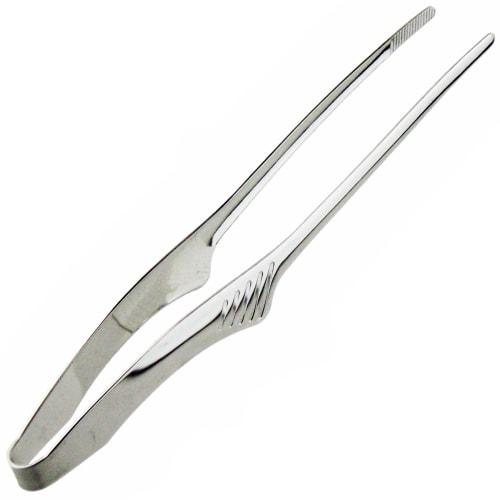 Nagao Tsubame-Sanjo Clay Tongs, Economy Type, Mirror Finish, 18.3cm Short, Stainless Steel, Perfect for Yakiniku, Pasta, Camping, and BBQs, Made in Ja
