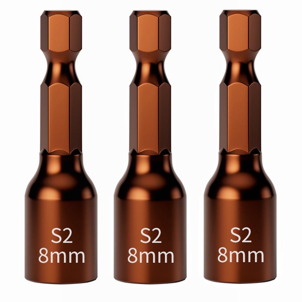 Strong Magnetic Extended S2 Air Cannon Hexagonal Socket, High-quality Vanadium Steel 6mm Electric Wrench Hexagonal Socket