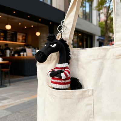 Horse Doll Plush Keychain Soft Velvet 3D Stuffed Animal Charm Backpack Handbag Keys Locker Decoration