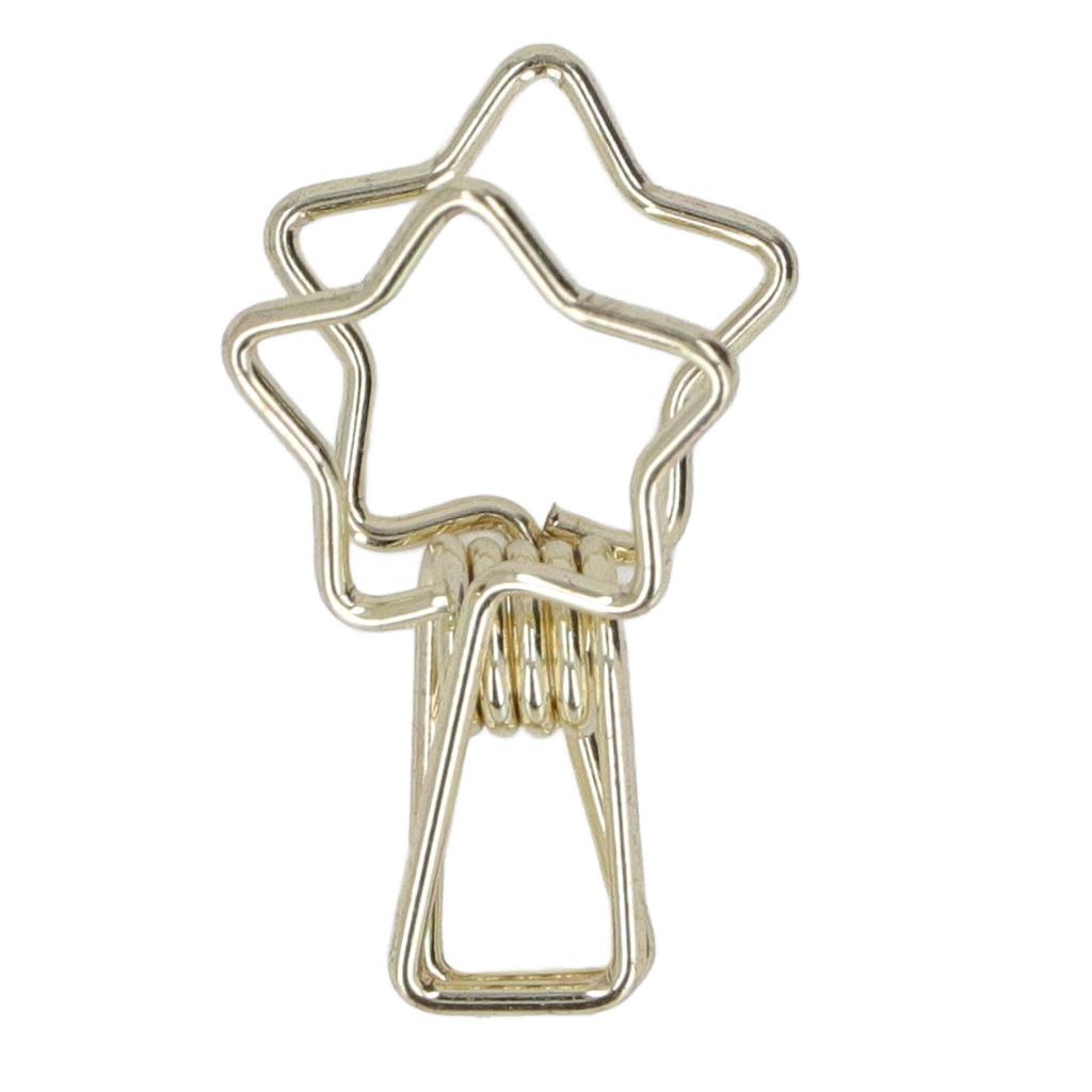 100Pcs Star   Clips Hollow Out Cartoon   Strong Clamping Sturdy Small Paper Clips for Documents Clothes Papers