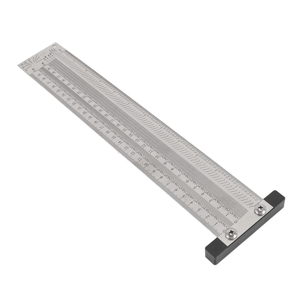 12 Inch T Square 132in 0.25mm High Accuracy Scriber Stainless Steel Marking Ruler for Woodworking