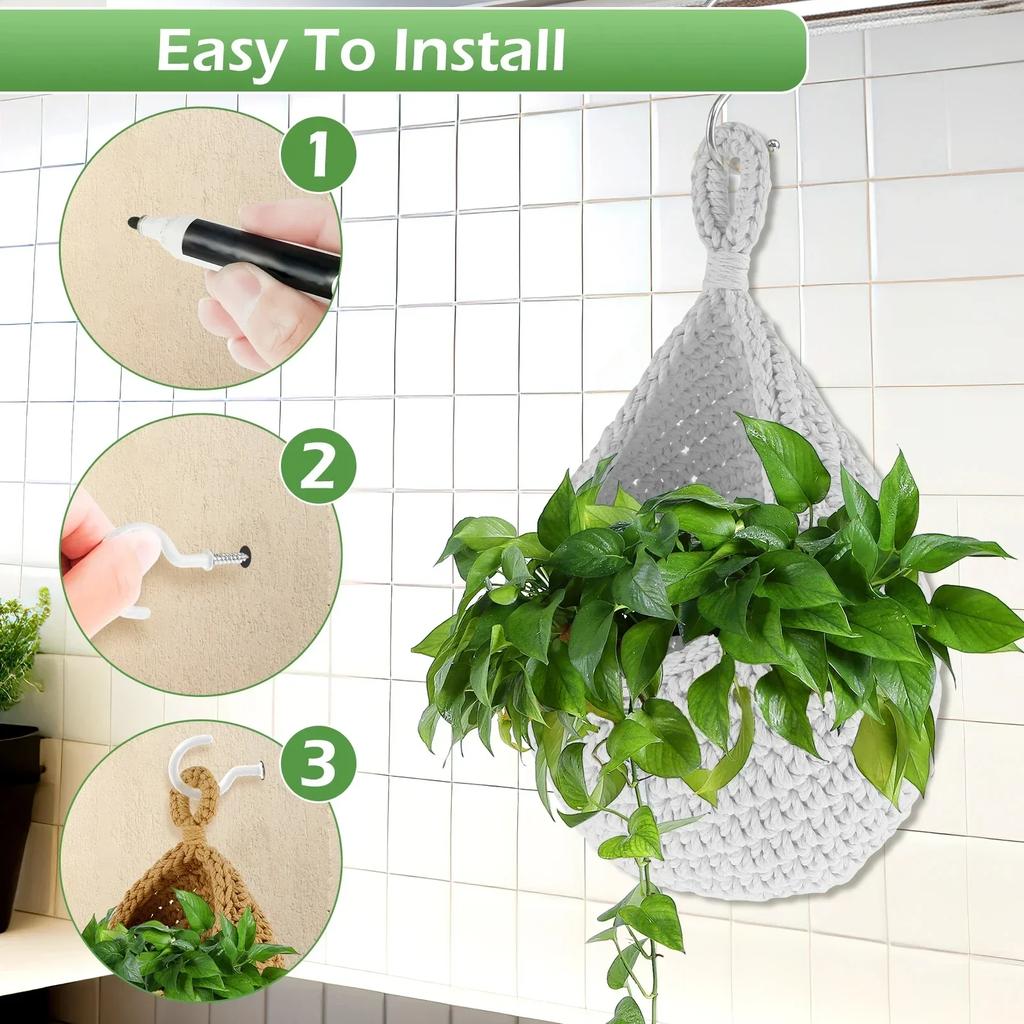 Hanging Baskets Onion Basket Coat Bohemian Storage Fruit Wall Hooks for Kitchen Home Restaurant Garlic Vegetable Wall Planters