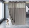 No Hook Shower Curtain with Snap In Liner, 230GSM Waffle Weave Shower Curtains for Bathroom, Hotel Grade,Spa Like Bath Curtain