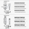 8mm Air Pipe Pneumatic C-Type Quick Connector with Long Tail, 4-Point External, 2-Point Internal Thread, Male & Female Heads
