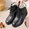 Women Snow Boots Vintage Natural Wool Fur Winter Warm Ankle Boots Women Flat Mother Shoes Mom Soft