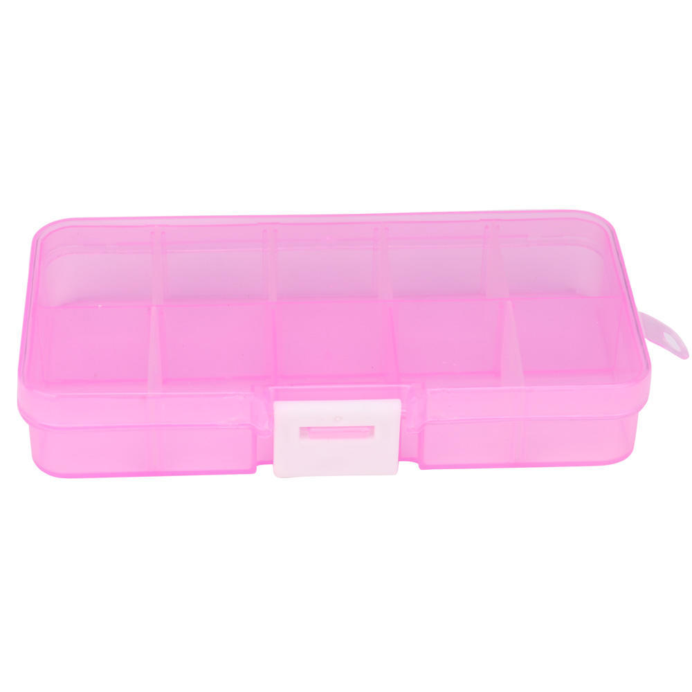Kunststoff 10 Slots verstellbare Schmuck Aufbewahrungsbox Fall Handwerk Organizer Perle