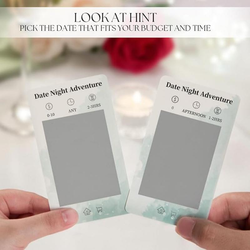 40 Date Ideas Scratch Cards – Romantic Couple Date Night Gift For Him, Engagement, Bridal Shower And Anniversary
