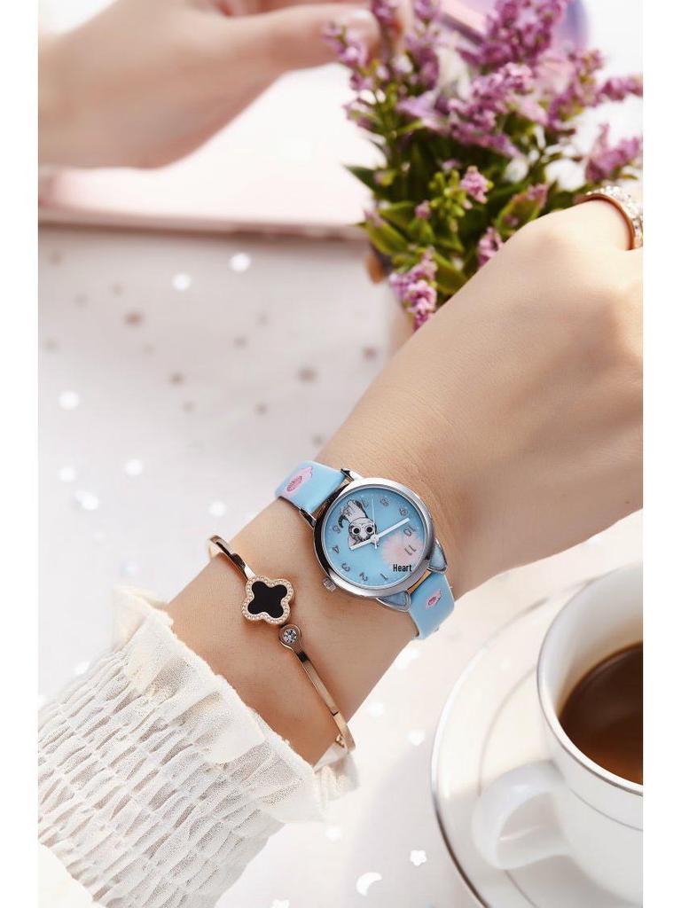 Stylish Kids' Leather Strap Quartz Watch for Girls and Boys