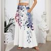 Women's Flowy Flared Ruffle Hem A Line Maxi Skirts Elastic Waist Elegant Tiered Layer Boho Long Skirts