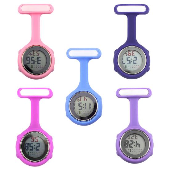 1Pc Digital Display Dial Clip-On Fob Nurse Brooch Pin Hang Pocket Electric Watch