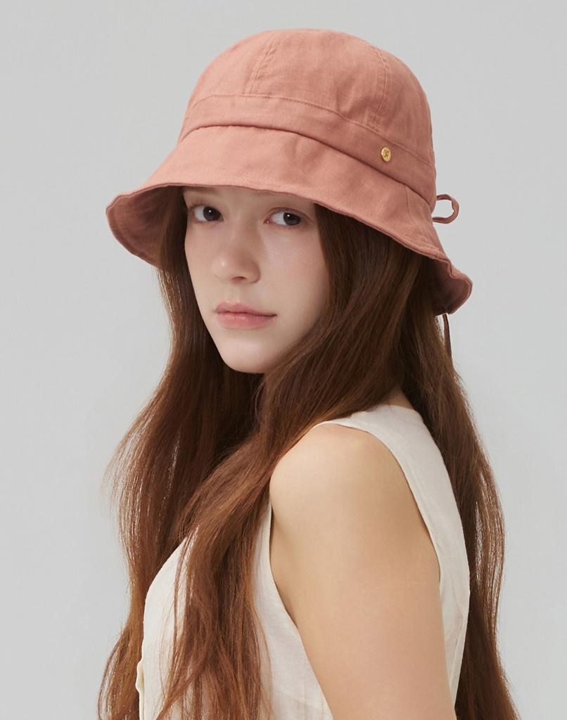 Hwaiteusaenjeu Linen Popular Round Bucket Hat Kediri (5 Colors)