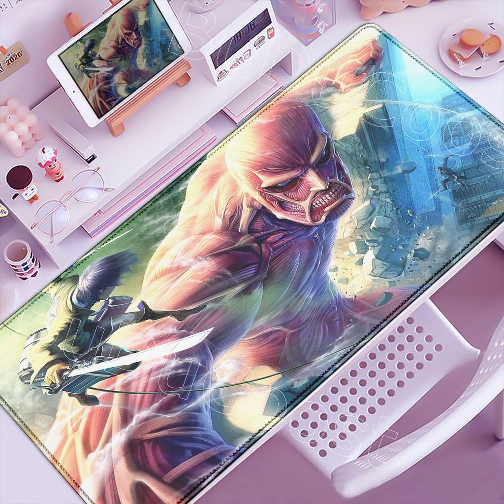 New Cool Anime Attack On Titan Large Mouse Pad Computer Non-slip Mousepad XXL 900x400mm Gaming Laptop Keyboard Mouse Mats Carpet