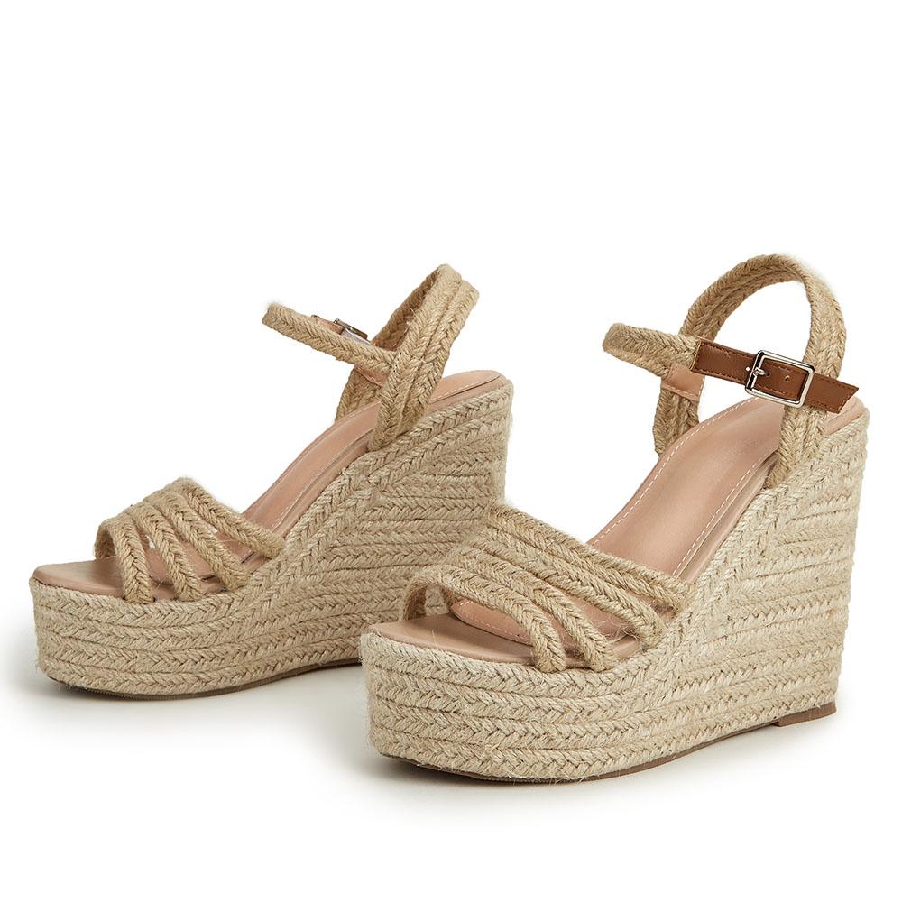 

Новые летние эспадрильи на платформе с танкеткой, модные удобные женские туфли на толстой платформе для отдыха, сандалии 43