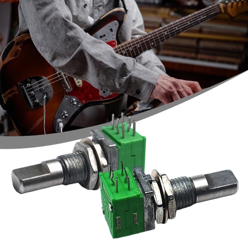 Set of 2 Professional Noise Cancelling Guitar Volumes Tone Control Stacked Potentiometer Metal Construction for Guitar