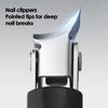 Angled Nail Clipper - Wide Jaw Anti-Splash Nail Cutter, Stainless Steel Ergonomic Curved Design, Multifunctional Toenail Trimmer for Home and Travel