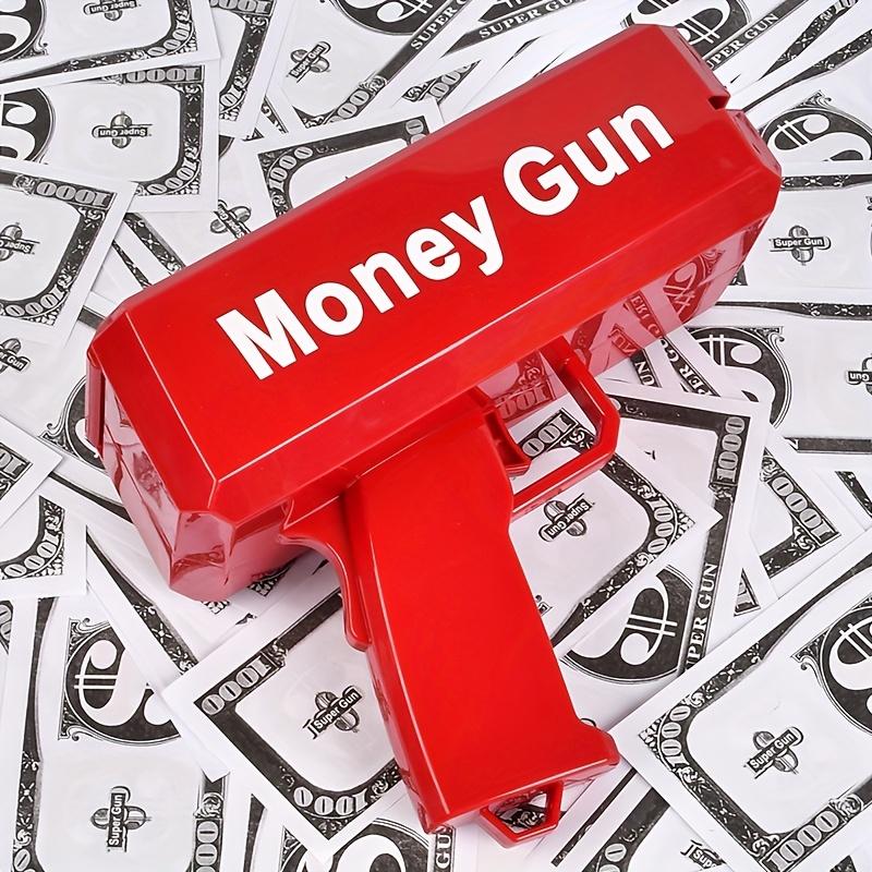 Červeno/Zlatá Hračka Pistole na Peníze Perfektní Party Výslužka pro Děti, Narozeninový Dárek, Novinka Pistole na Stříkání Peněz s Náhodným Sáčkem na Změnu, Pistole na Peníze Nejlepší na Vánoce