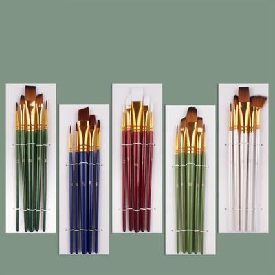 5pcs/set  Nylon Wool Acrylic Painting Brush Student Watercolor Brush Oil Painting Brush