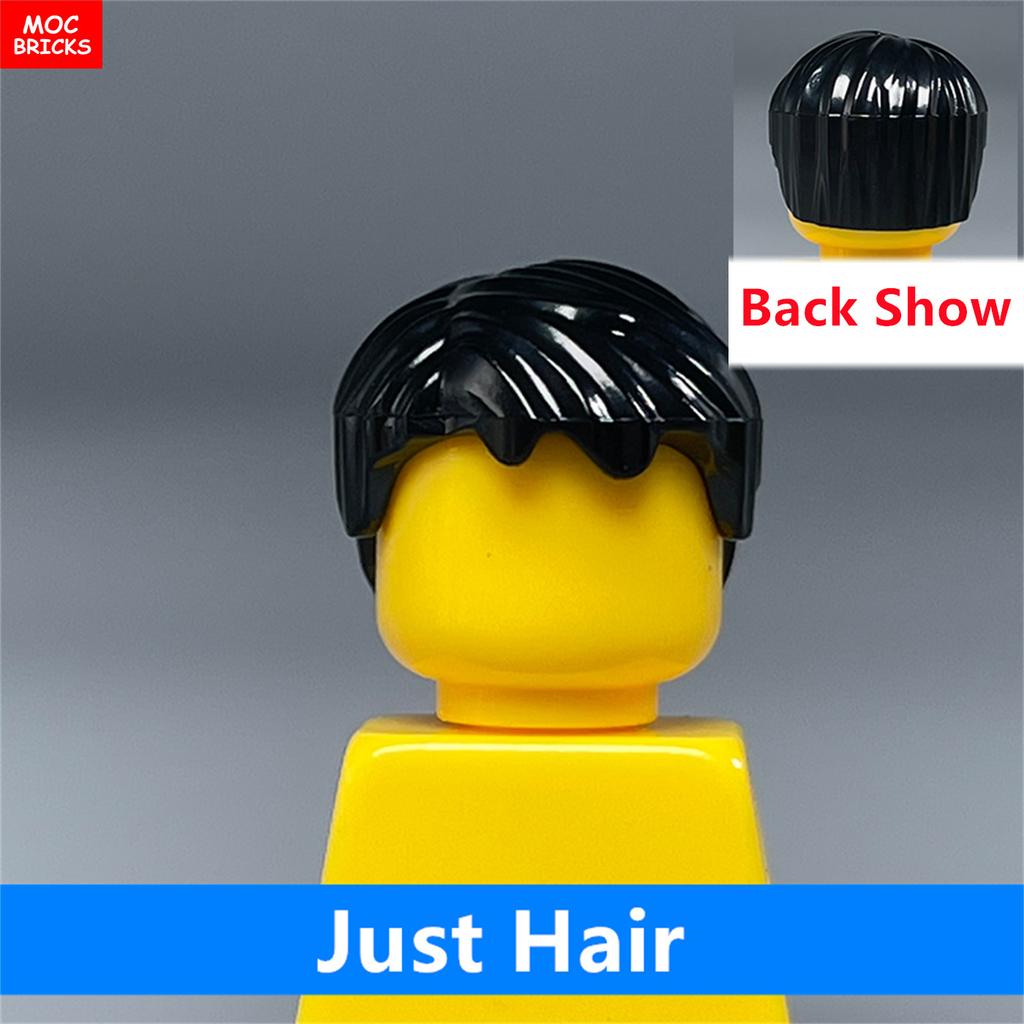 MOC Bricks 4cm Figure Body Wear Male Boy Fire Brown Hairs Assembled Building Blocks Educatinal Plastic Toys