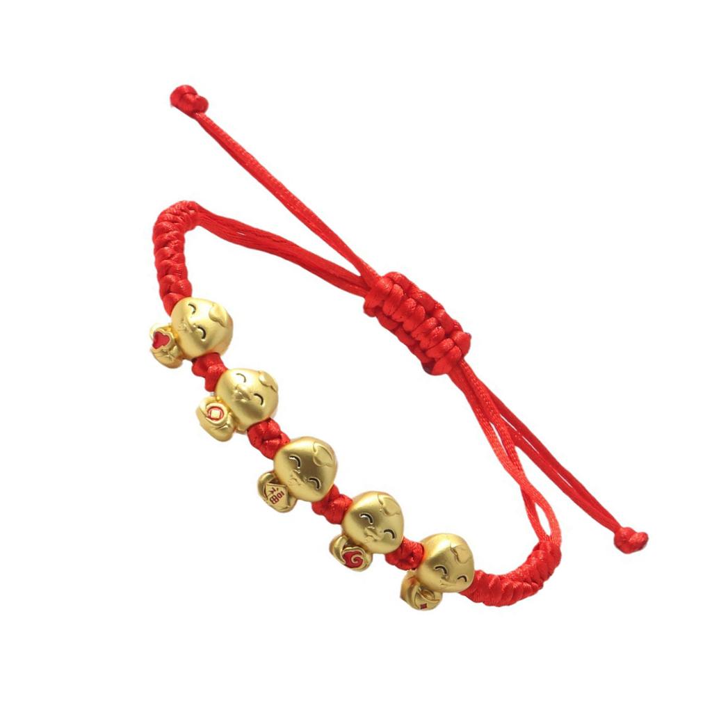 Geflochtenes Armband Zinklegierung 10-25cm Schlangen-Anhänger Rotes Band Verstellbar für Glück und Glück 2025 Neujahrsgeschenk