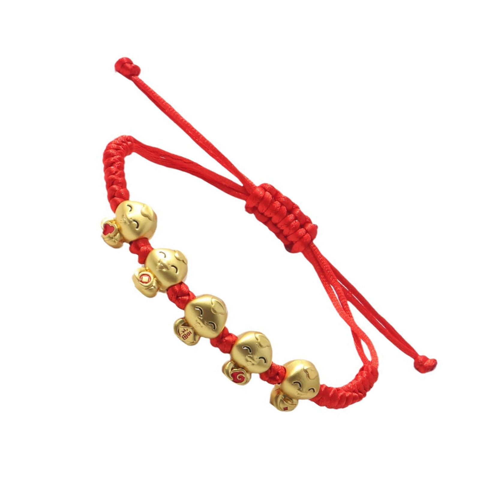 

Плетеный браслет из металла, плетеная вручную веревка, пять змей удачи в китайском стиле для женщин и мужчин, праздничные украшения