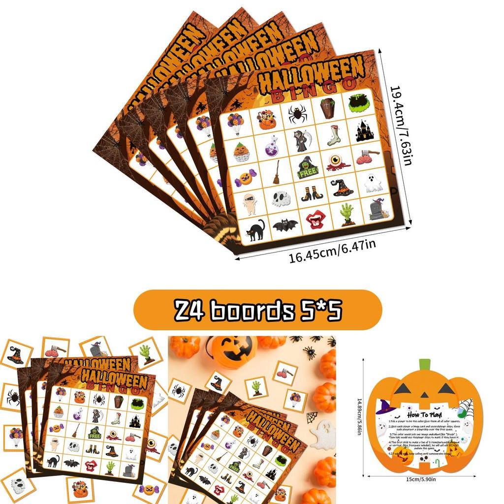 Halloween Theme Bingo Game Set With Call Cards And Decorations For Party Entertainment