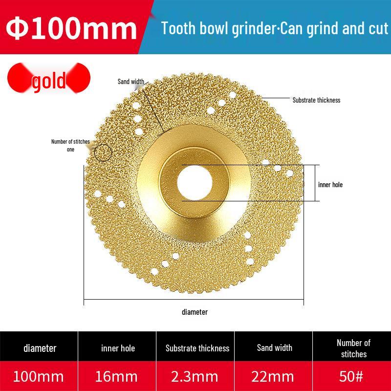 Diamantgelötete Schleifscheibe für Marmor, Quarz, Fliesen und Keramik - Winkelschleifer-Aufsatz