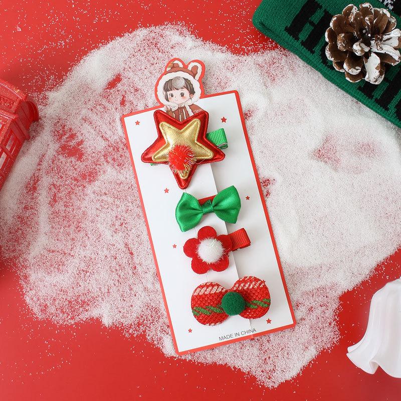 2024 Christmas Hair Clips for Girls - Festive Bow & Side Accessories for Kids
