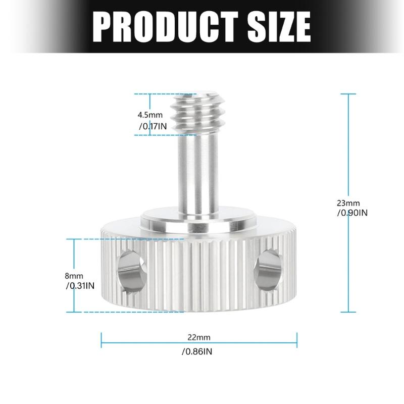 Steel 1/4inch Threaded Knob Screw Adapter With Hole For Quick Release Photography Equipment Fastening & Tightening