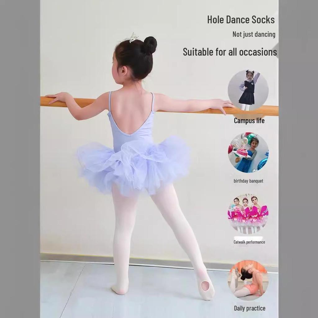 90D Girls Ballet Dance Tights - Seamless Exam Special Children's Socks