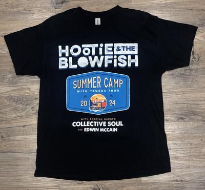 Hootie & The Blowfish 2024 Summer Camp Trucks Tour Merch Concert Black T-Shirt