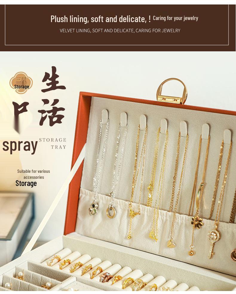 Locked Multi-Layer Jewelry Organizer: Anti-Oxidation Storage for Earrings, Necklaces, and Rings