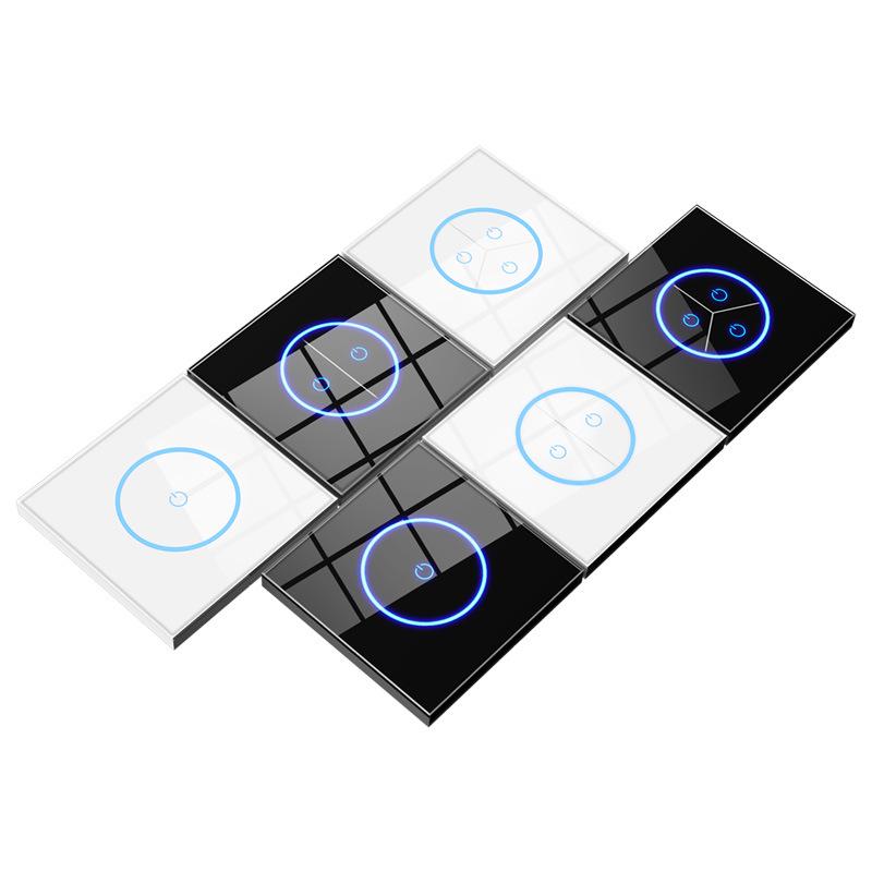 Smart WiFi Touch Switch Panel with Voice Control, Mijia Compatible, Mobile Remote Function, 86 European Standard