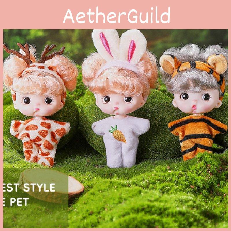 Adorable 8cm Mini Doll Cute Toy Figure Bjd Collectible Baby Figurine Gift Set