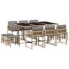 VidaXL Ensemble à Manger de Jardin avec Coussins 11 pcs, Table et Chaises à Dossier Rabattable, Meubles d'Extérieur Patio 3211512