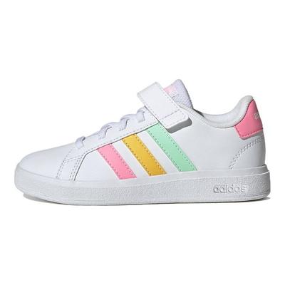 Tênis infantil Grand Court 2.0 Little Kid branco multicolorido Cloud-White Pulse-Mint Beam-Rosa HP8913