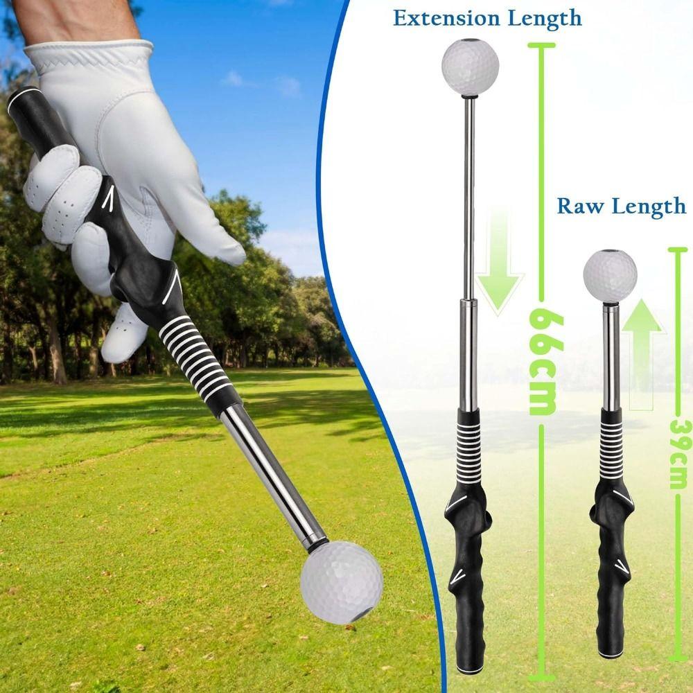Chipping Hitting Golf Swing Training Aid Retractable Swing Correcting Trainer Tool  Warm Up