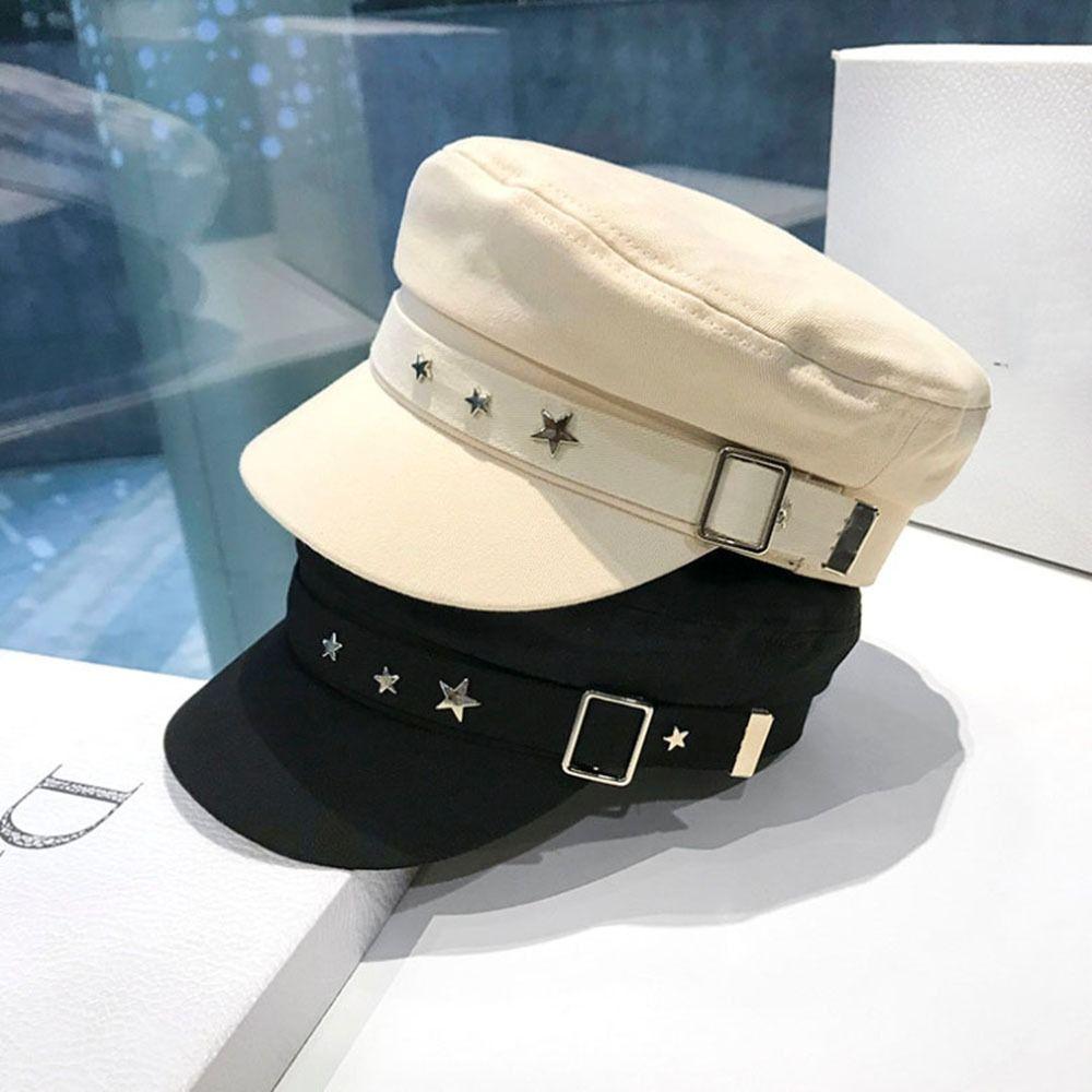 Hat Retro Gatsby Cap For Women Flat Top Ladies Star Beret Sailor Hat Duck Tongue Cap Newsboy Hat