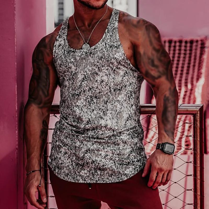 

INCERUN летние спортивные мужские майки без рукавов для фитнеса с принтом, майки