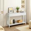 Modern Console Table with 3 Drawers and Open Storage Shelf, Entryway Table Narrow Long Sofa Table Hallway Foyer Table Behind Couch Table, White