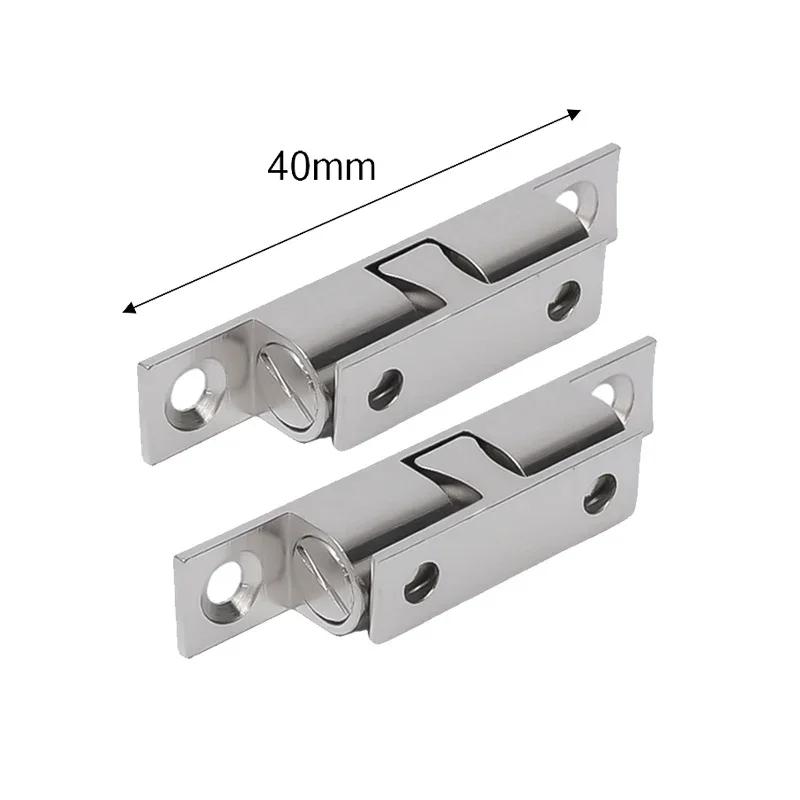 1pc Furniture Door Ball Latch Brass Double Roller Spring Ball Catch Latches Cabinet Closet Door Adjustable Tension Latch