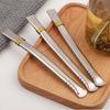 3pcs Yerba Mate Bombilla Gourd Drinking Filter Straws Stainless Steel Flat Head Straw Filter Reusable Kitchen Straws Accessories