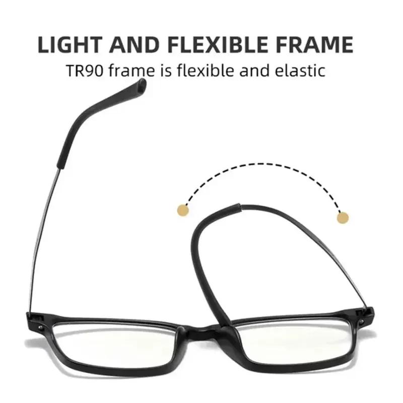 TR90 High Quality Pure Titanium Reading Glasses for Men Anti Blue Light Presbyopia Eyewear with Diopter+1.0 To +4.0