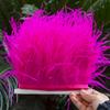 1M Natural Ostrich Feathers Trim White Clothing Sewing Ribbon 8-10cm Feather Fringe for Wedding Party Decoration Crafts Plumes