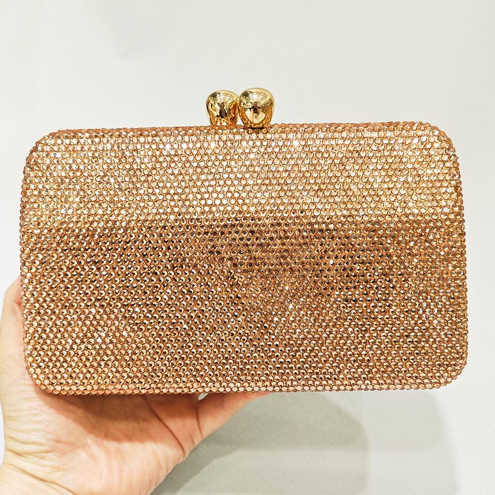 Champagner Kristall Abendtasche Clutch Luxus Strass Damen Dinner Clutches Diamant Handtaschen Hochzeit Brautparty Abschlussball Handtasche