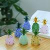 Figura de Piña de Vidrio Soplado a Mano Coleccionable Mini Adornos de Fruta Escultura de Piña de Cristal Artificial para Manualidades Decoración del Hogar Cocina