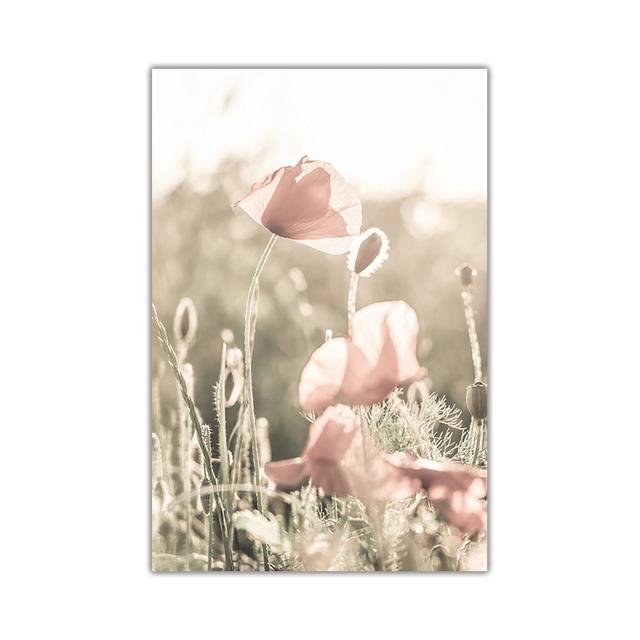 Autumn Nature Landscape Nordic Poster Grassland Flowers Leaves Canvas Print Wall Art Painting Scandinavian Home Decor Picture